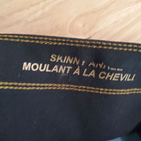 Luxe Denim Jeans Womens Large Petite Blue Skinny Ankle Button Detail Stretch - Picture 4 of 11